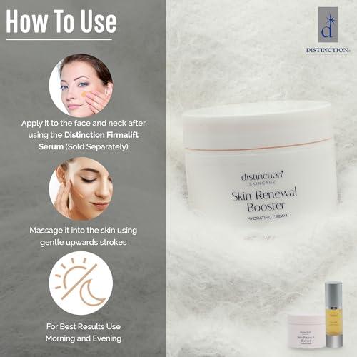 Distinction Distinction Skin Renewal Booster - Lightweight Hydrating Cream Lotion Serum | Anti Aging Cream Helps Reduce Appearance of Fine Lines & Wrinkles, Soothes, and Moisturizes (1 oz)