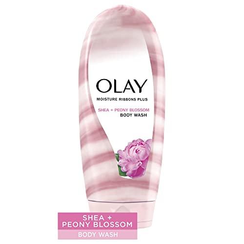Olay Olay Moisture Ribbons Plus Shea + Notes of Peony Blossom Body Wash, 18 fl oz (Pack of 4)