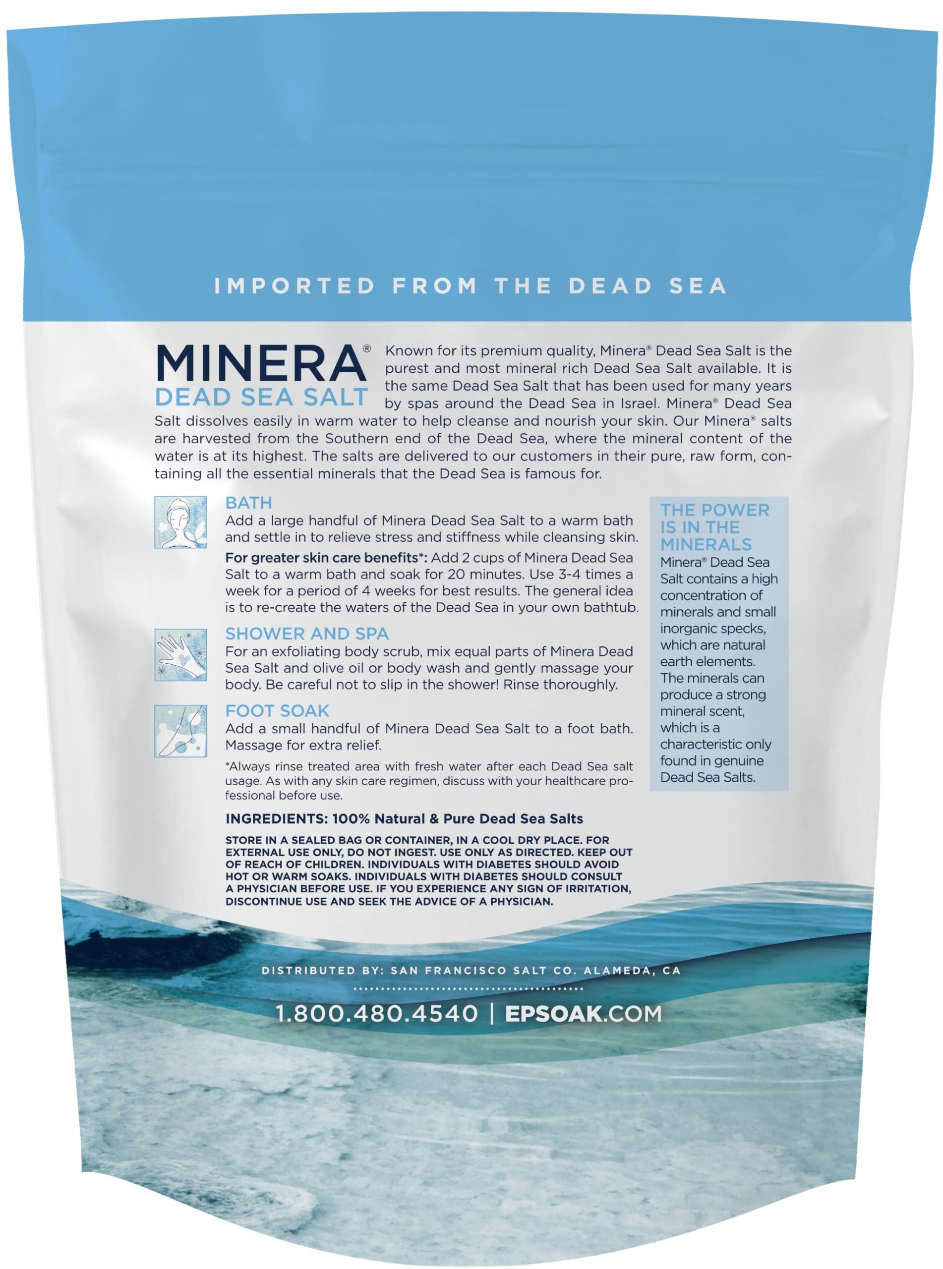 Minera Minera Dead Sea Salt - 57 lbs. Fine Grain Bulk (Qty. 3 x 19 lb. Bags) Bulk BagS, Easily Dissolving Dead Sea Salts for Soaking & Bathing, Skin Nourishing Fine Sea Salt, Unscented