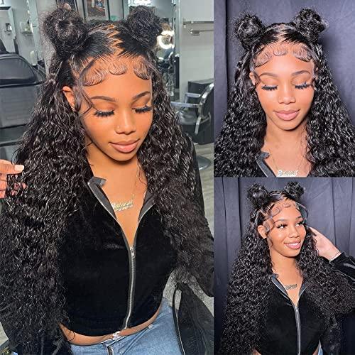 Healthair Healthair Deep Wave Lace Front Wig 360 Lace Front Wigs Human Hair Pre Plucked Human Hair Wigs for Black Women(16inch, Deep 360 Wig)