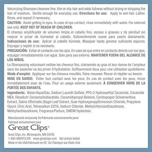 GREAT CLIPS GREAT CLIPS Solutions Volumizing Shampoo, 10oz | Adds Volume, Thickness, & Bounce | For Fine, Thin, & Oily Hair | Every Day Use