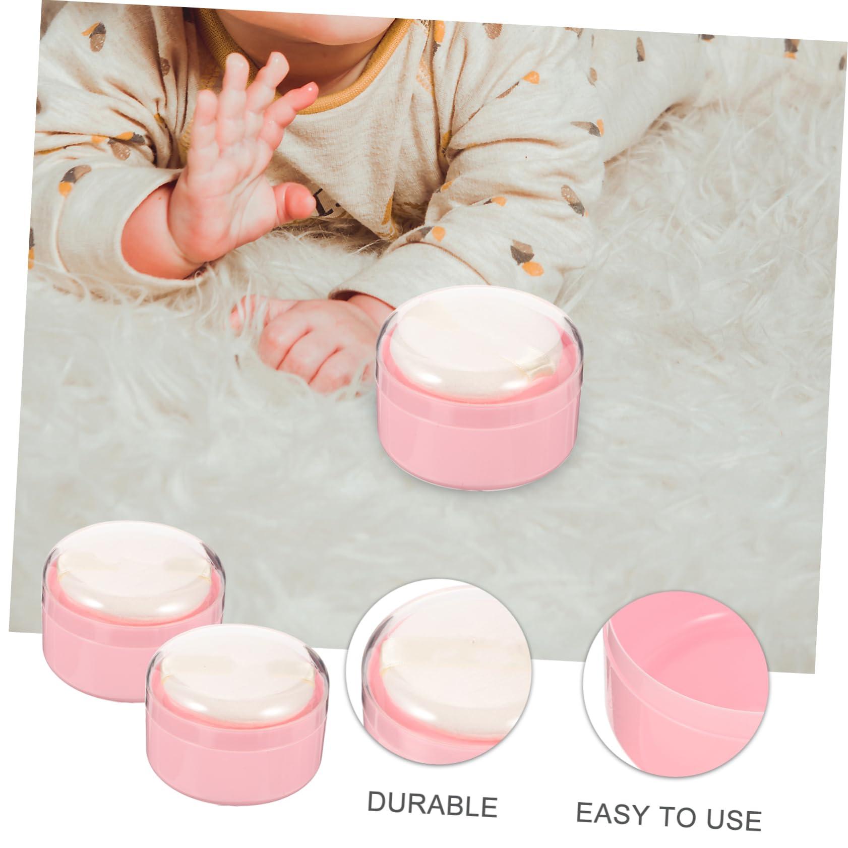 KOMBIUDA KOMBIUDA 2Pcs Loose Powder Puff Containers with Puffs Dusting Powder Boxes for Body Powder Travel-Friendly Cosmetic Puff for Home -go Use