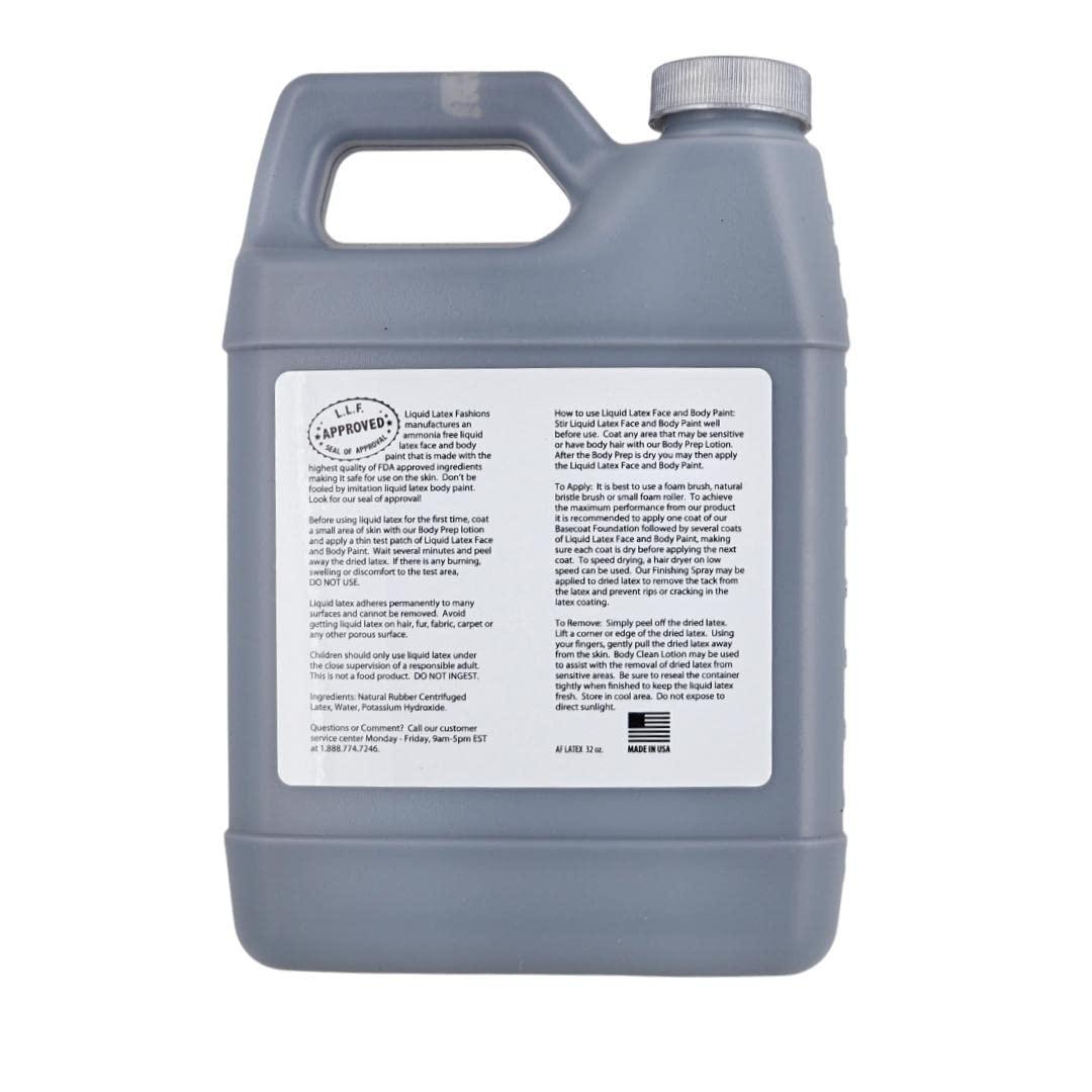 Liquid Latex Fashions Black 32 Oz - Liquid Latex Body Paint, Ammonia Free No Odor, Easy On and Off, Cosplay Makeup, Creates Professional Monster, Zombie Arts