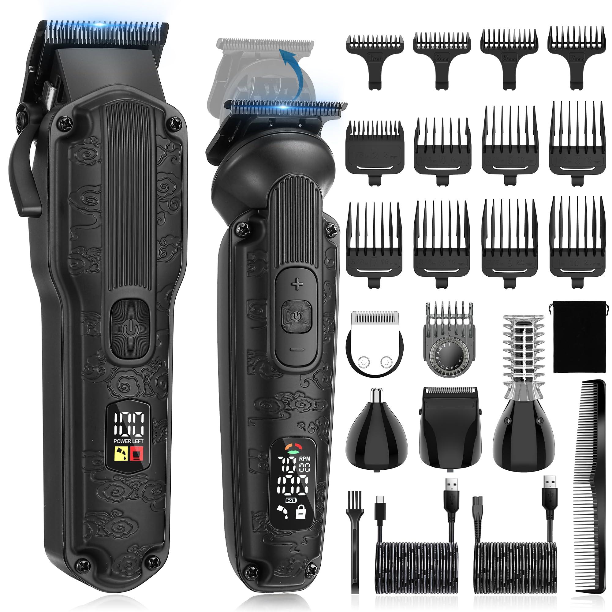 Scttomon Scttomon Professional Hair Clipper for Men Hair Cutting Kit Men\'s Beard Trimmer Hair Trimmer Shaver Cordless Barber Clippers and Trimmers Set Black