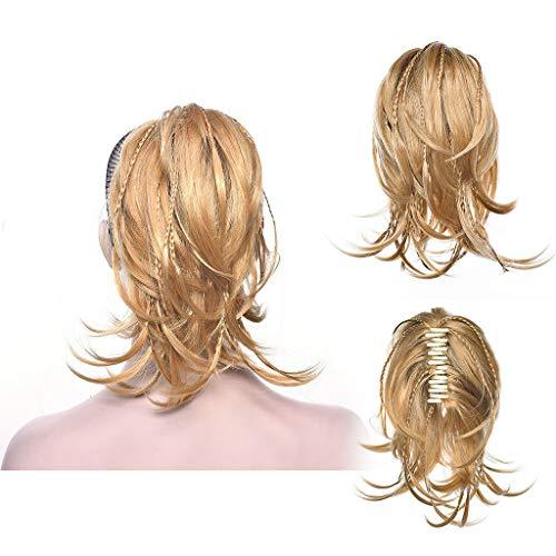 Human Hair Braid Claw Clip Ponytail Extensions Remeehi Short Curly