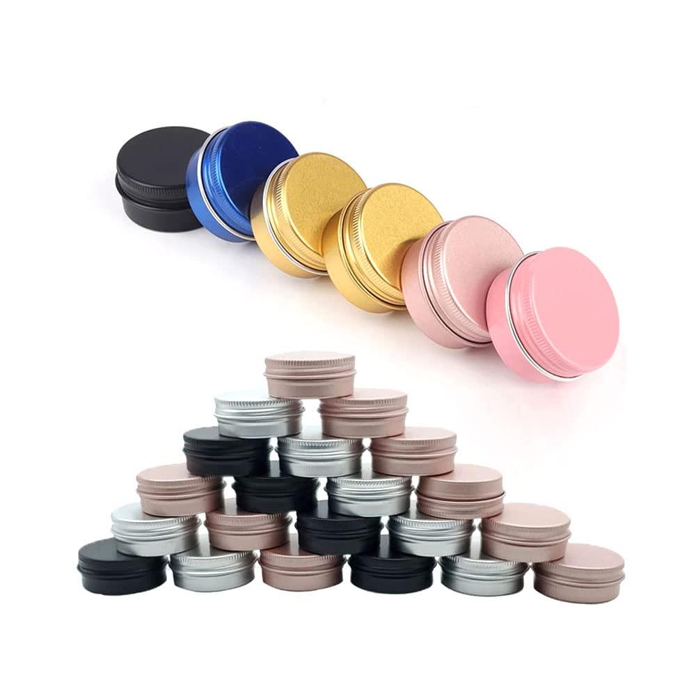 ezqnirk 10PCS Empty Aluminum Tin Jar For Cream Balm Nail Candle Cosmetic Round Storage Container Mini Metal Box,Pink,15ML