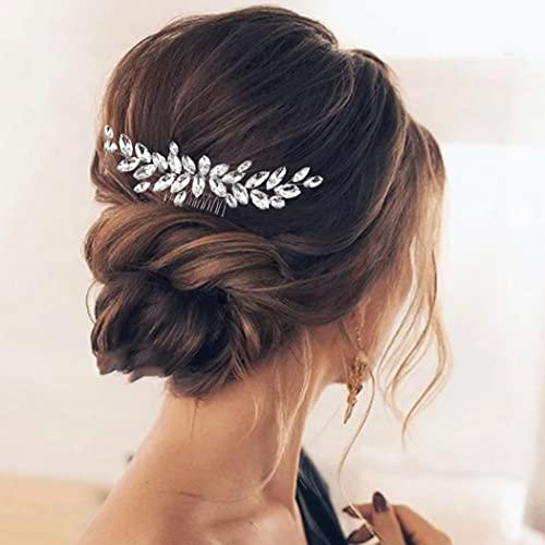EVILD Evild Crystal Wedding Hair Comb Silver Rhinestone Bridal Headdress Bride Headpieces Wedding Hair Accessories for Brides and Bridesmaids