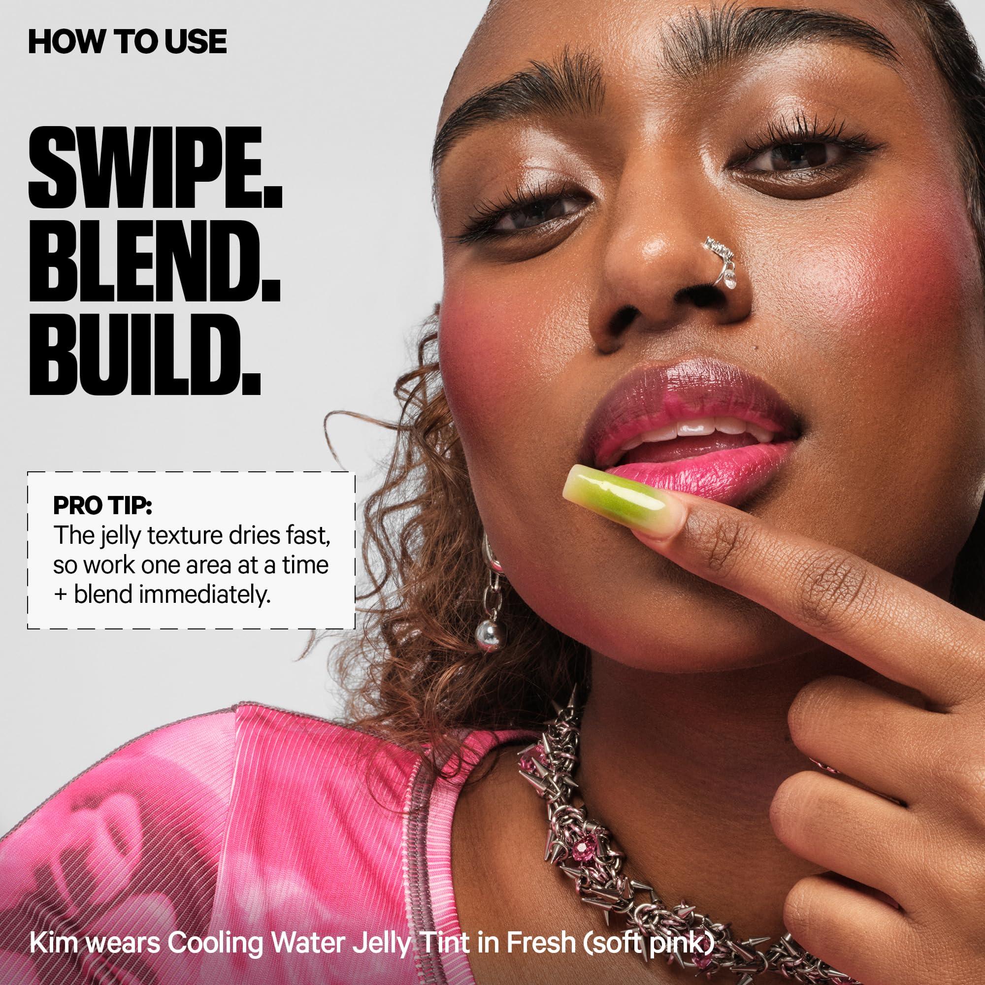 Milk Makeup Milk Makeup Cooling Water Jelly Tint Sheer Lip + Cheek Stain with Vegan Collagen, Seawater + Aloe Hydrating, Long-Lasting, Buildable Lip Tint + Blush Fizz, 0.17 oz