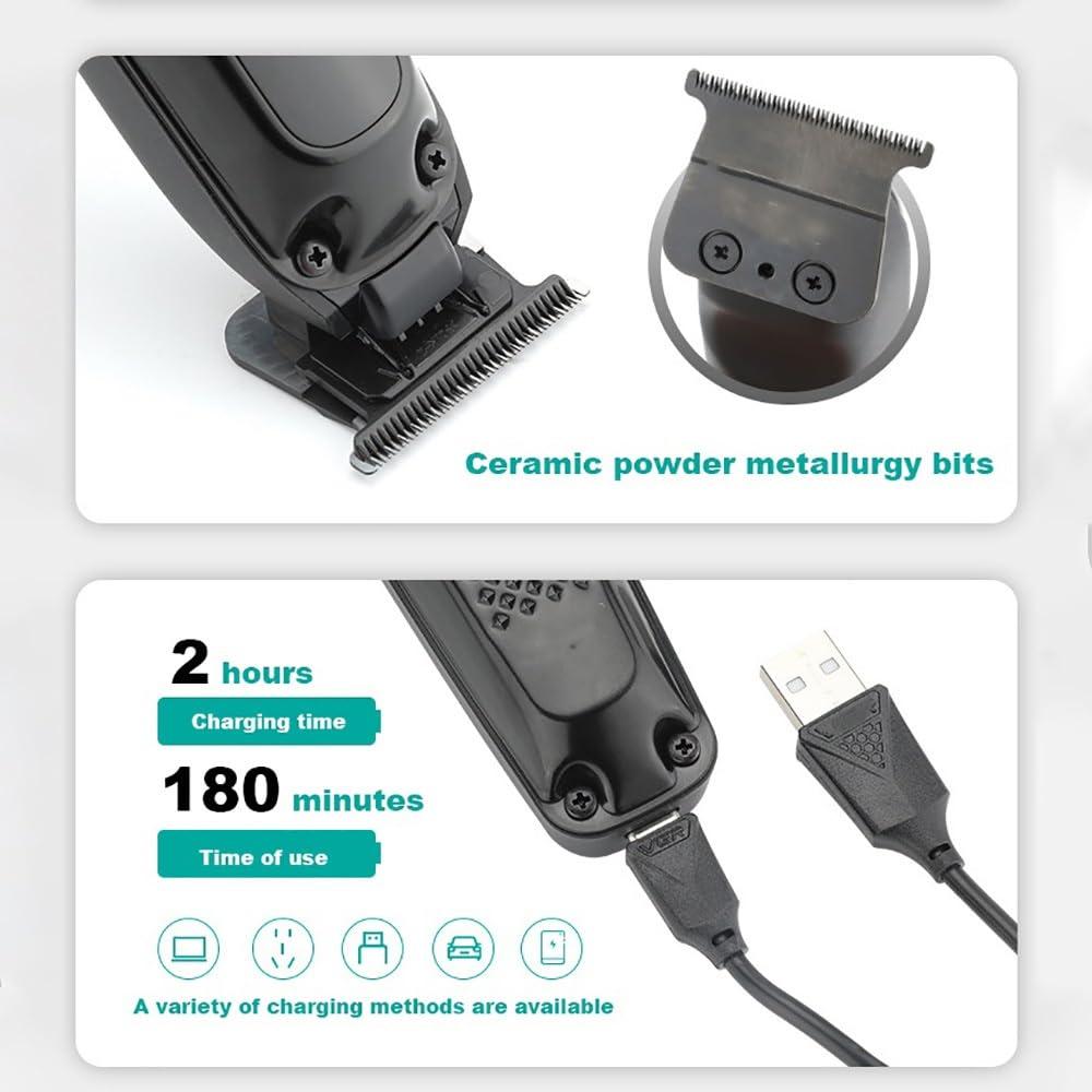 ADANTI ADANTI Hair Clippers for Men, Engraved Hair Trimmer LCD Digital Display Men\'s Special Hair Salon Electric Pusher 1400mAh Hair Clipper