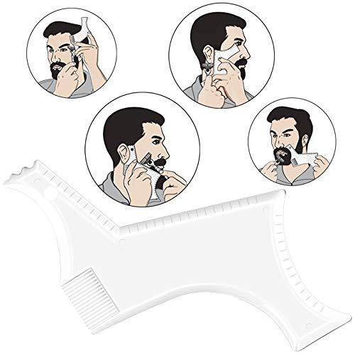 Kucheed Beard Shaping Tool Trimmers for Men, Kucheed Beard Shaper with Inbuilt Comb Cool Care Black Transparent, Beard & Mustache Trimmers Cut Buddy Beard Lineup Tool Styling Template Comb barber Accessories