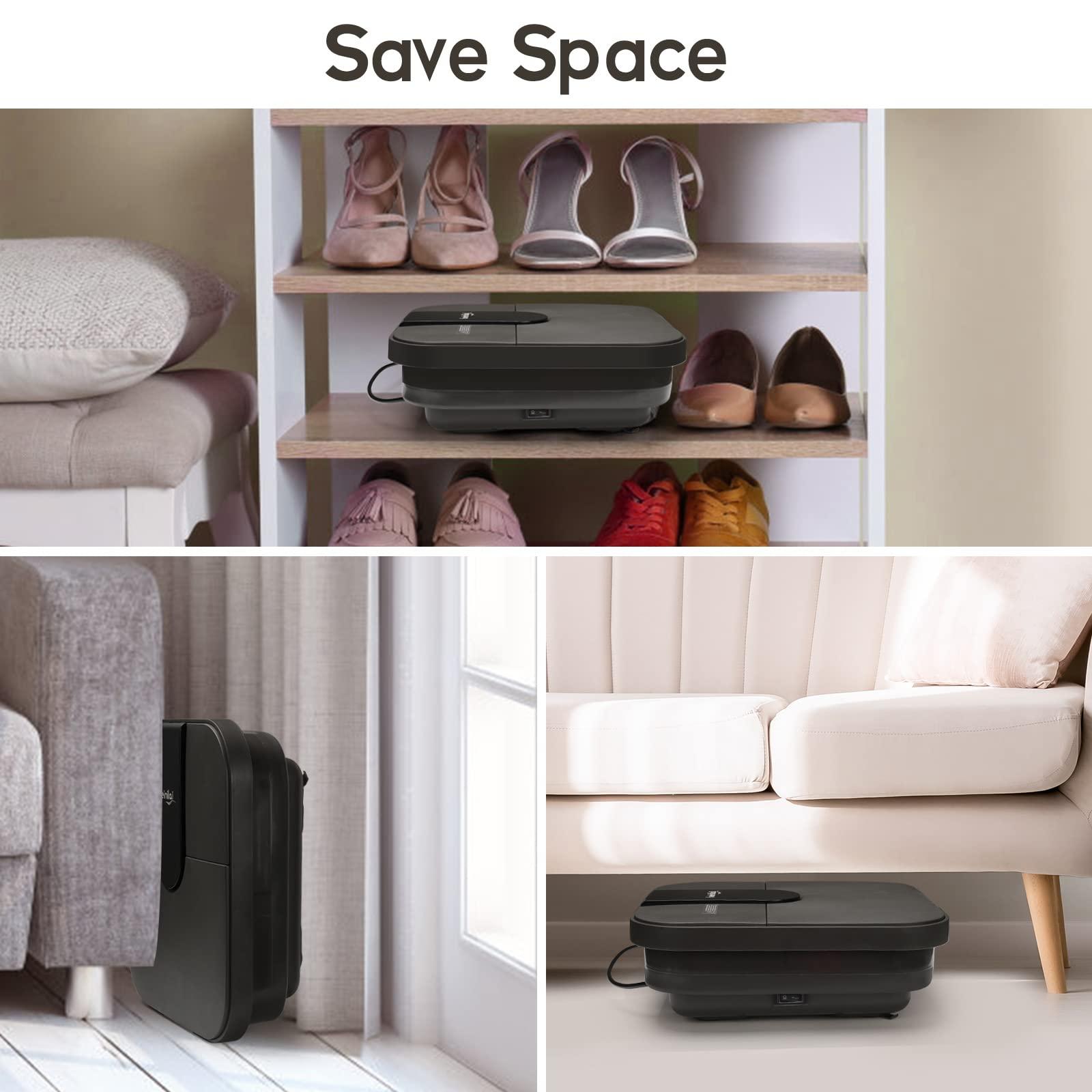 Beinilai Beinilai Collapsible Foot Spa,Foot Bath with Heat and Massage and Bubble Jets,Foot Soak Tub with Six Non Motorized Foot Rollers,Acupressure Massage Points,Red Light and Removable Pumice Stone