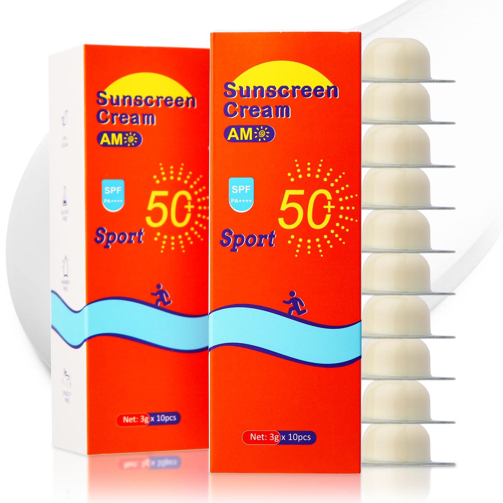 Nielies Nielies 20 Pods Sunscreen travel size, Vacation sunscreen,Reef safe sunscreen spf 50,Moisturizing Sunscreen,3ml Face & Body t travel size sunscreen bulk, 20 x 0.12 FL OZ, Best gift for Summer (20)