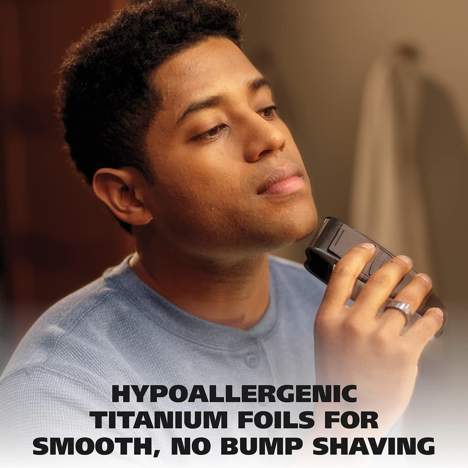 Wahl Wahl Bump-Free Rechargeable Foil Shaver with Hypoallergenic Titanium Cutters for Close, Smooth Shaving - Model 7339-300