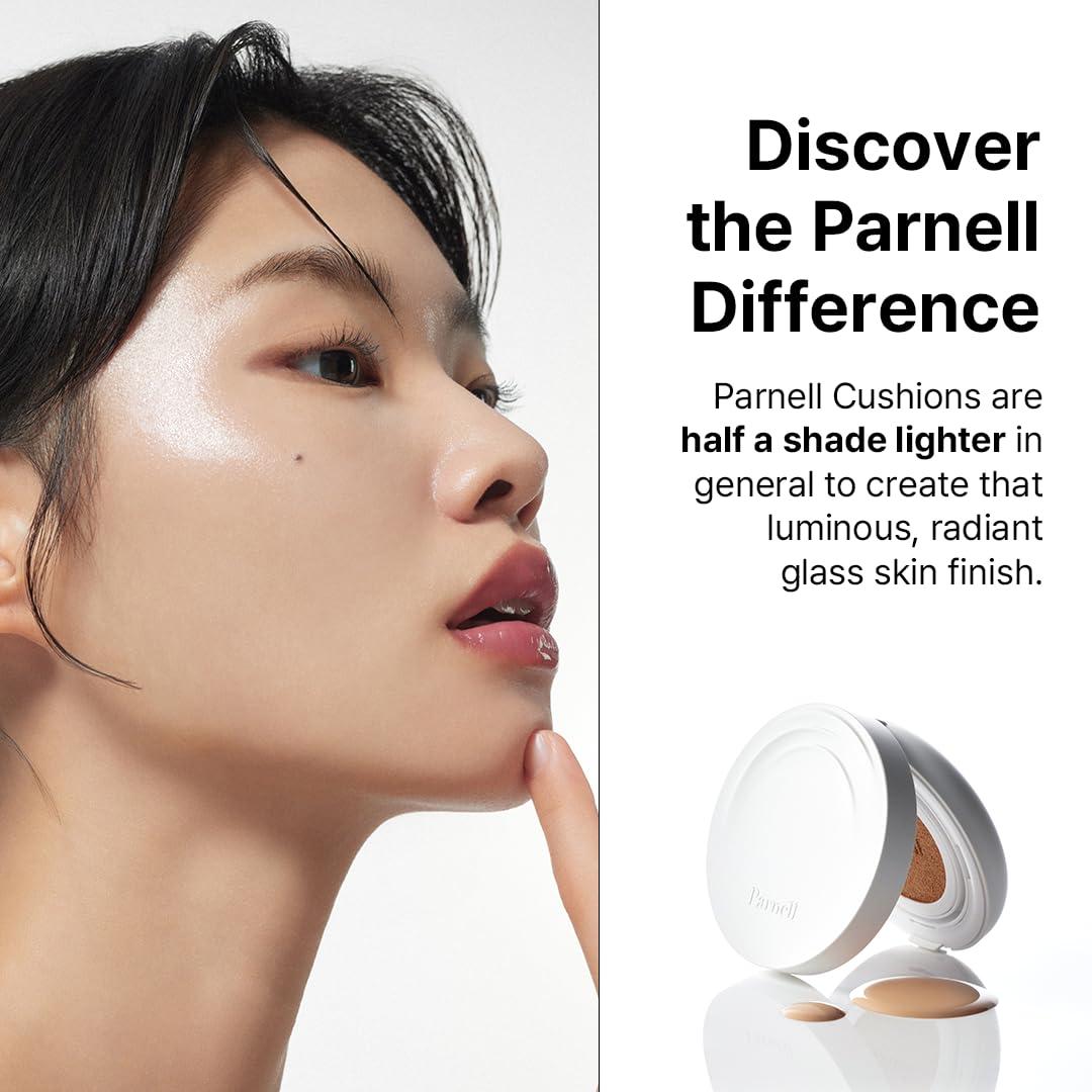 Parnell Parnell Cicamanu Serum Cushion - Moisturizing Foundation for Soothing, Coverage, Glass Skin and Lightweight for Sensitive and Dry Skin Pearl Skin (0.52 Fl Oz) (#21 Fair Ivory)