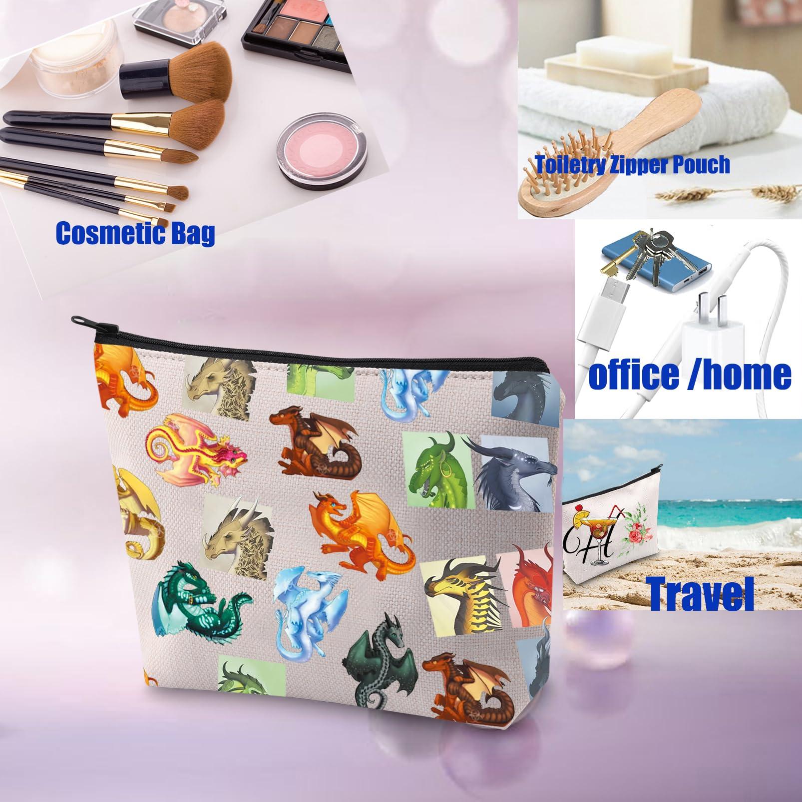 PXTIDY PXTIDY Wings Fire Dragon Novel Inspired Gift Fantasy Novel Fire Dragon Cosmetic Organizer Bag Dragon Tribes For Dragon Lovers