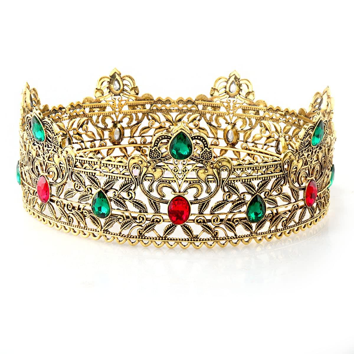 YADIRF YADIRF Men\'s Crowns Metal Adult Men Birthday Prom Homecoming Party Crown King Crown For Festival Wedding Baby Shower (Dark Gold)