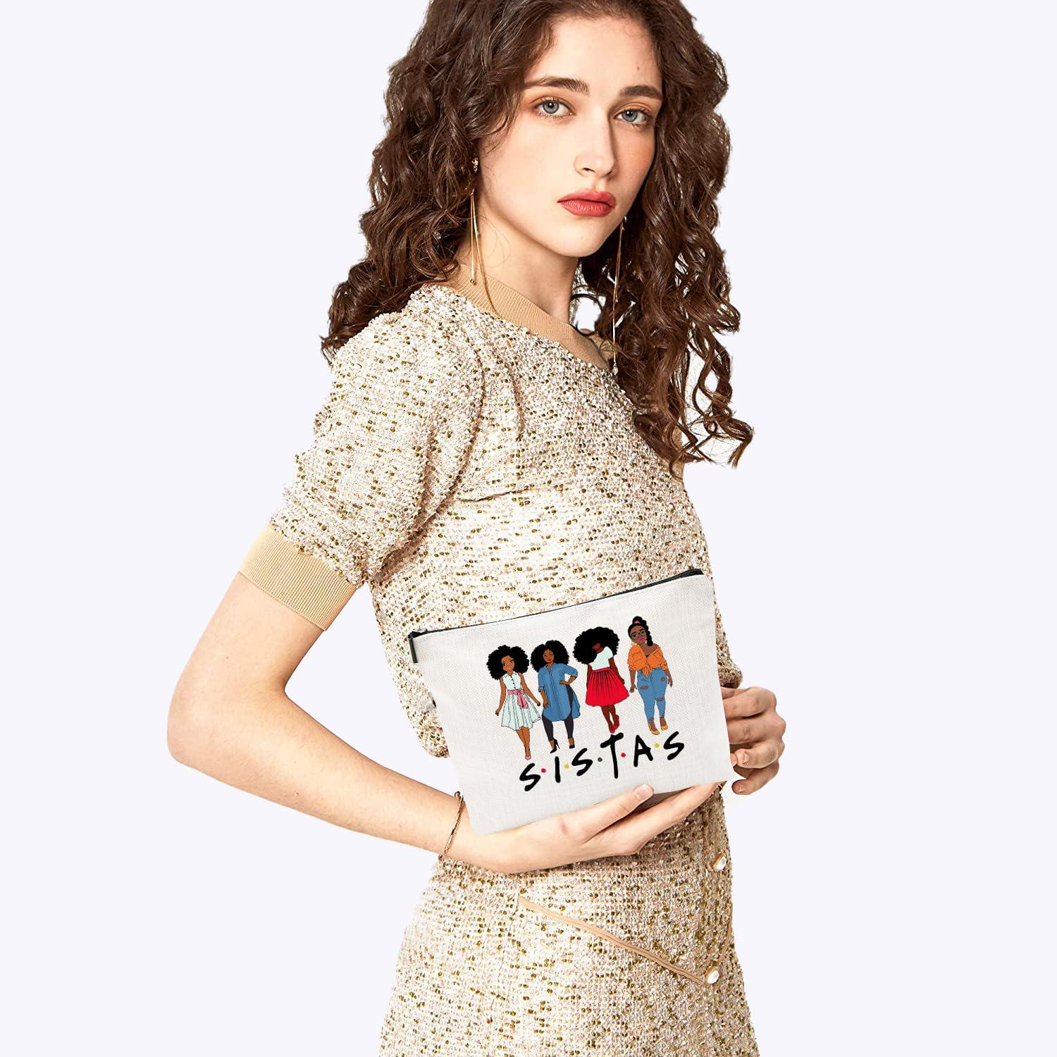 Baobeily Christian Gifts for Women, African American Makeup Bag for Purse, Afro Black Cosmetic Bags for Women, Inspirational and Funny Gifts, Small Travel Pouches Cosmetic Cases