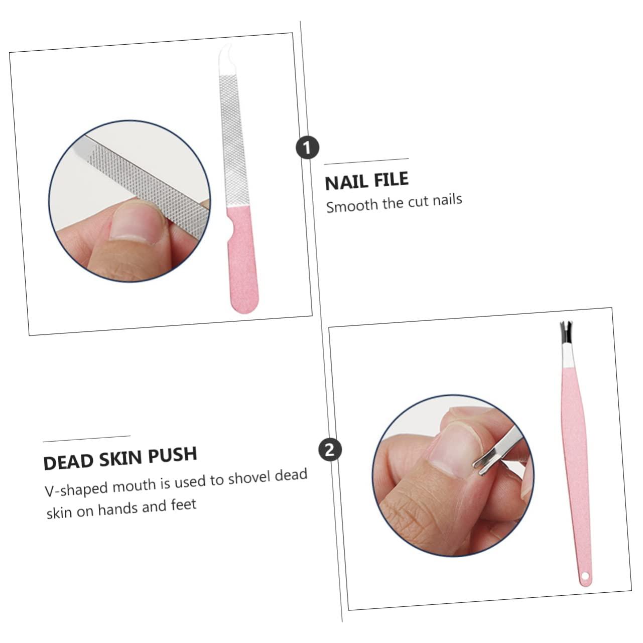 NOLITOY NOLITOY Manicure Set Bulk 18pcs Nail Clipper Kit Nail File Cuticle Pusher Tools