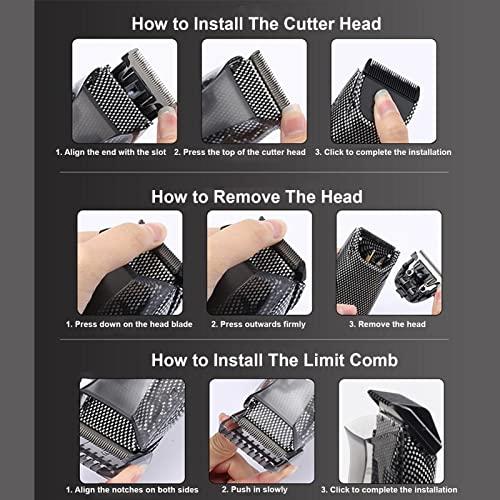 YUYTE YUYTE Hair Trimmer USB Vacuum Trimmer Kit with Powerful Automatic Hair Suction for Beards Facial Hair Stubble Hair Clipping Lithium Ion Powered Electric Shaver with 4 Guide Combs