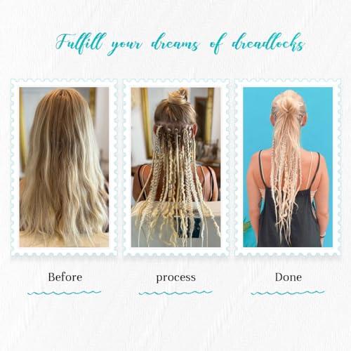 QUISDUIS Quisduis 30 Inch Arctic Blue Dreadlock Extensions, 40 Strands Synthetic Single Ended Dreads Thin Soft Crochet Dreads Extensions Hippie Style Dreadlock for Woman