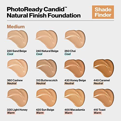 REVLON Revlon PhotoReady Candid Natural Finish Foundation, with Anti-Pollution, Antioxidant, Anti-Blue Light Ingredients, 310 Butterscotch, 0.75 fl. oz.