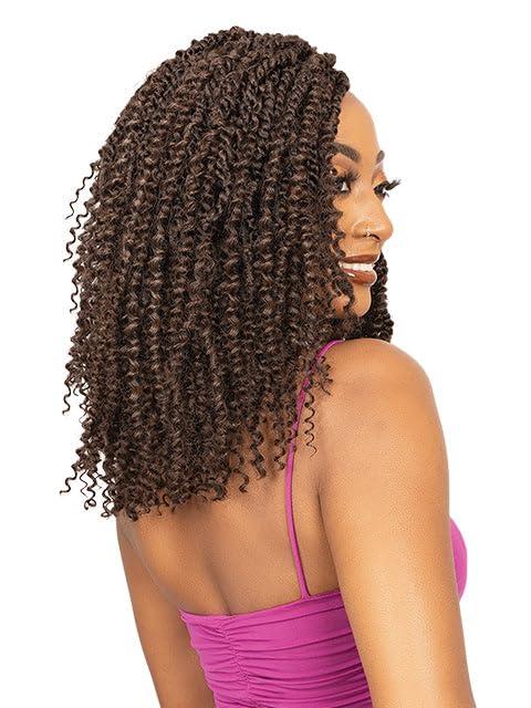 Janet Collection JANET COLLECTION Nala Tress Premium Handmade Synthetic Hair Bundles 3X BOHO CHIC BOMB TWIST 14\"Crochet Braid BOB STYLE (1 PACK, 1B)