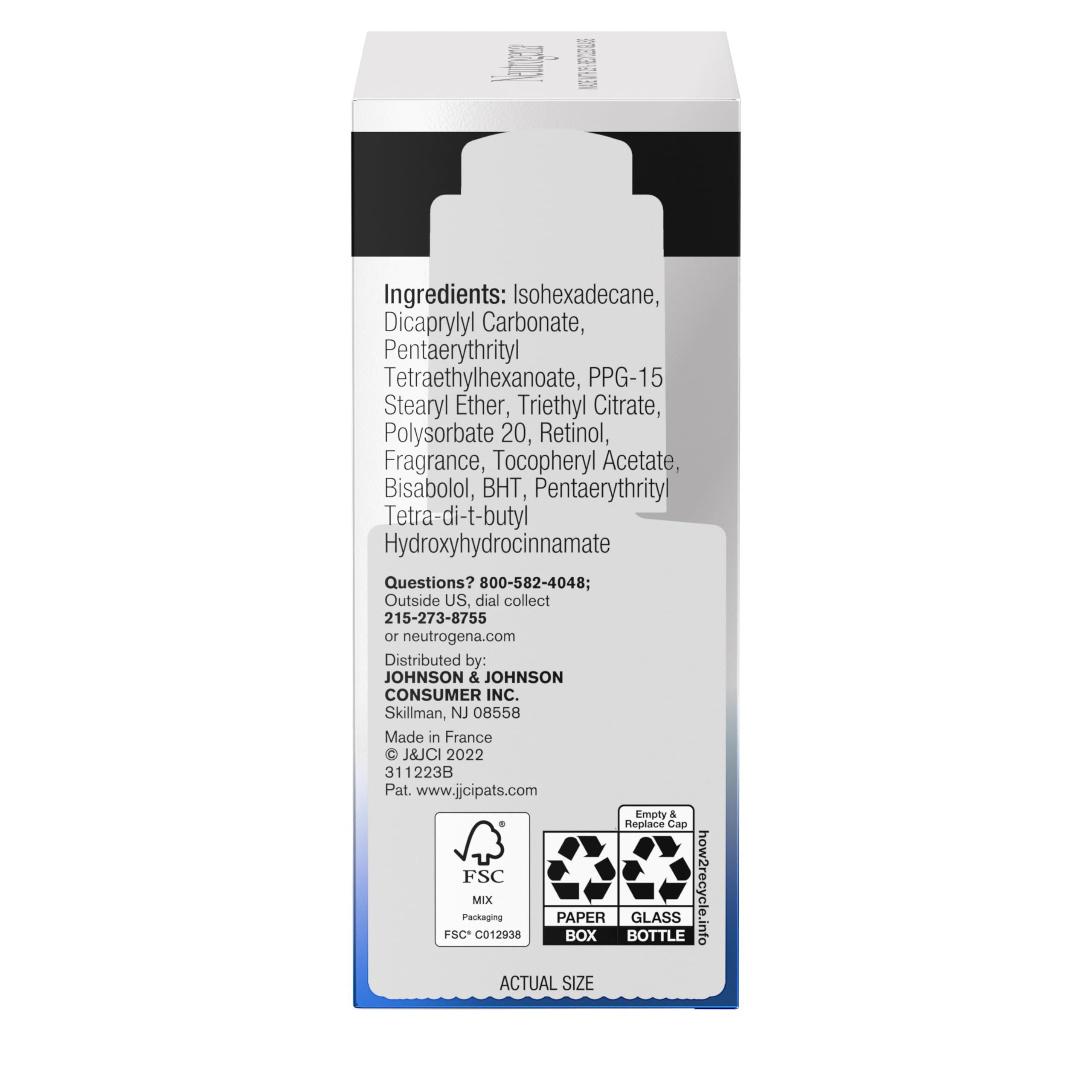 Neutrogena Neutrogena Rapid Wrinkle Repair Retinol Pro+.5% Power Facial Serum, Gentle Anti-Aging Face Serum with.5% Pure Retinol & Nourishing Emollients, Non-Comedogenic, Paraben-Free, 1 fl. oz