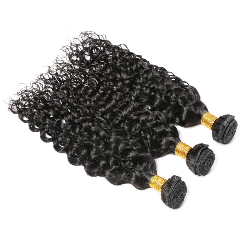 Borchan Water Wave Bundles Brazilian Water Wave Human Hair 3 Bundles Ocean Wave Bundles for Black Women 100% Unprocessed Virgin Human Hair Bundles Human Hair Bundles Water Wave Hair Extensions 12 14 16 Inch