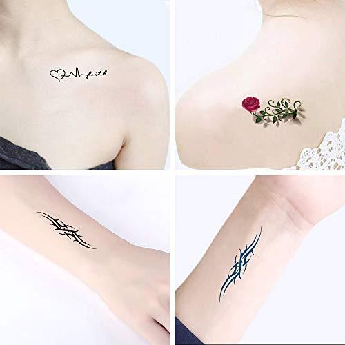 AWLEE Temporary Tattoo Stickers for Women Flowers Words Butterflies Cats Scorpions Waterproof Art Body Fake Tattoos 30 Sheets (style3)