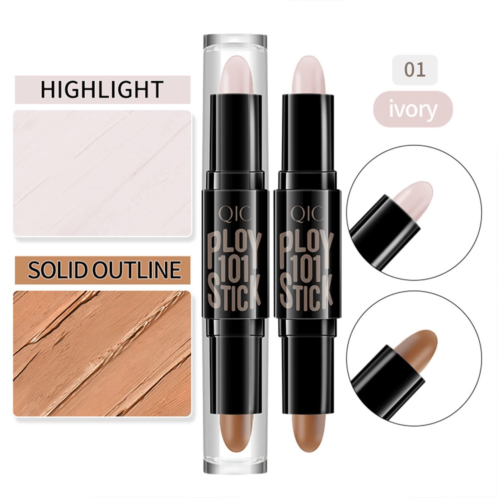 SOMGKIN Highlight Contour Stick, 2 in 1 Makeup Shading Stick, Face Highlighters Sticks, Concealer Contour Highlighter Stick,Cruelty Free Makeup,double-end face concealer contouring sticks cream (01)