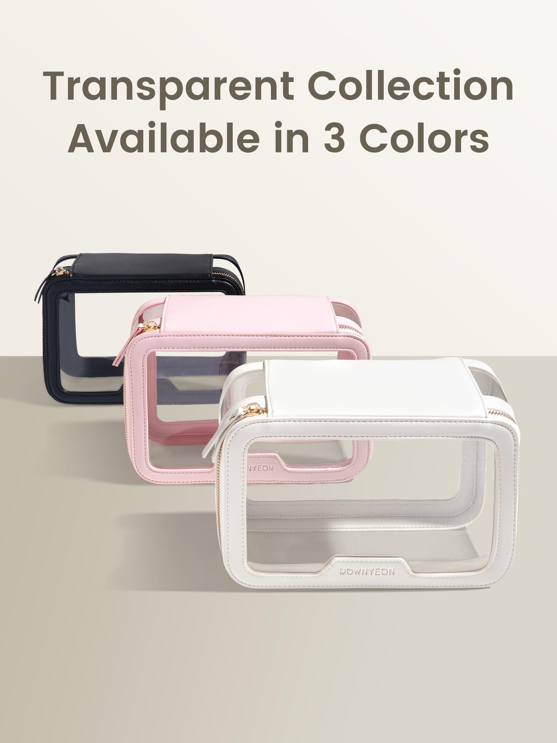 ROWNYEON ROWNYEON Clear Makeup Case Toiletry Bag Multipurpose Travel Makeup Train Case Portable Cosmetic Organizer Transparent Storage Bag White