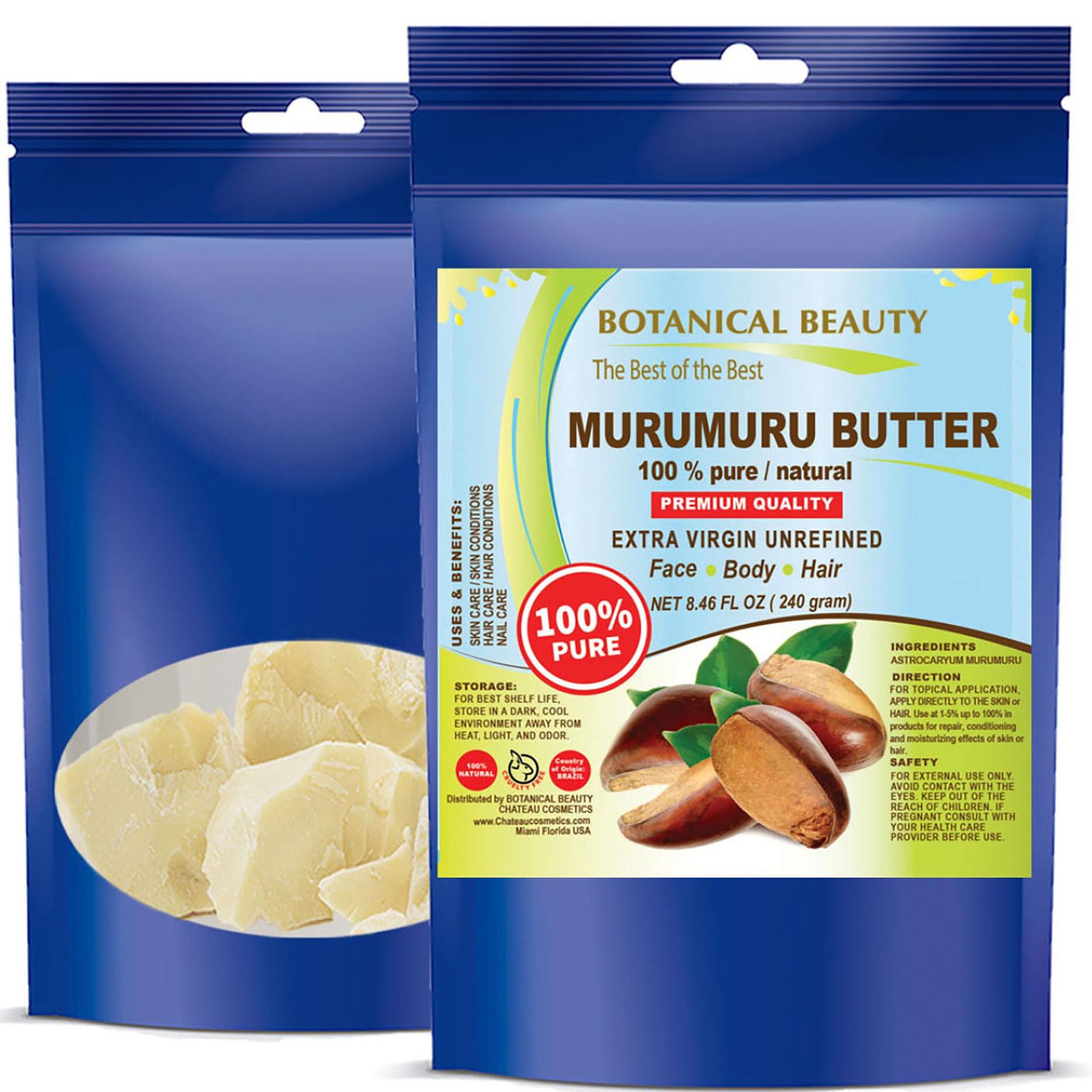 Botanical Beauty Botanical Beauty MURUMURU BUTTER Astrocaryum murumuru 100% Pure Natural, Unrefined, RAW, Virgin. Natural Skin Moisturizer Vegan for Face, Skin, Body, Hair, Lips, Nails, Lotions, Cream 8.46 oz 240 gr