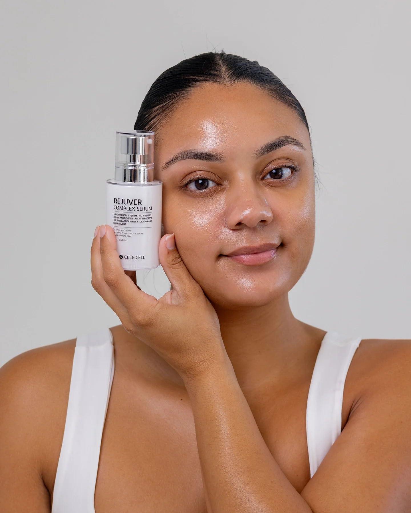 CELLBYCELL Rejuver Complex Serum | Micro-Bubble Formula Delivers Deep Nourishment Filled with Plant-Based Ingredients & Complex Peptides for your Skin to Feel More Youthful & Healthy | 50ml