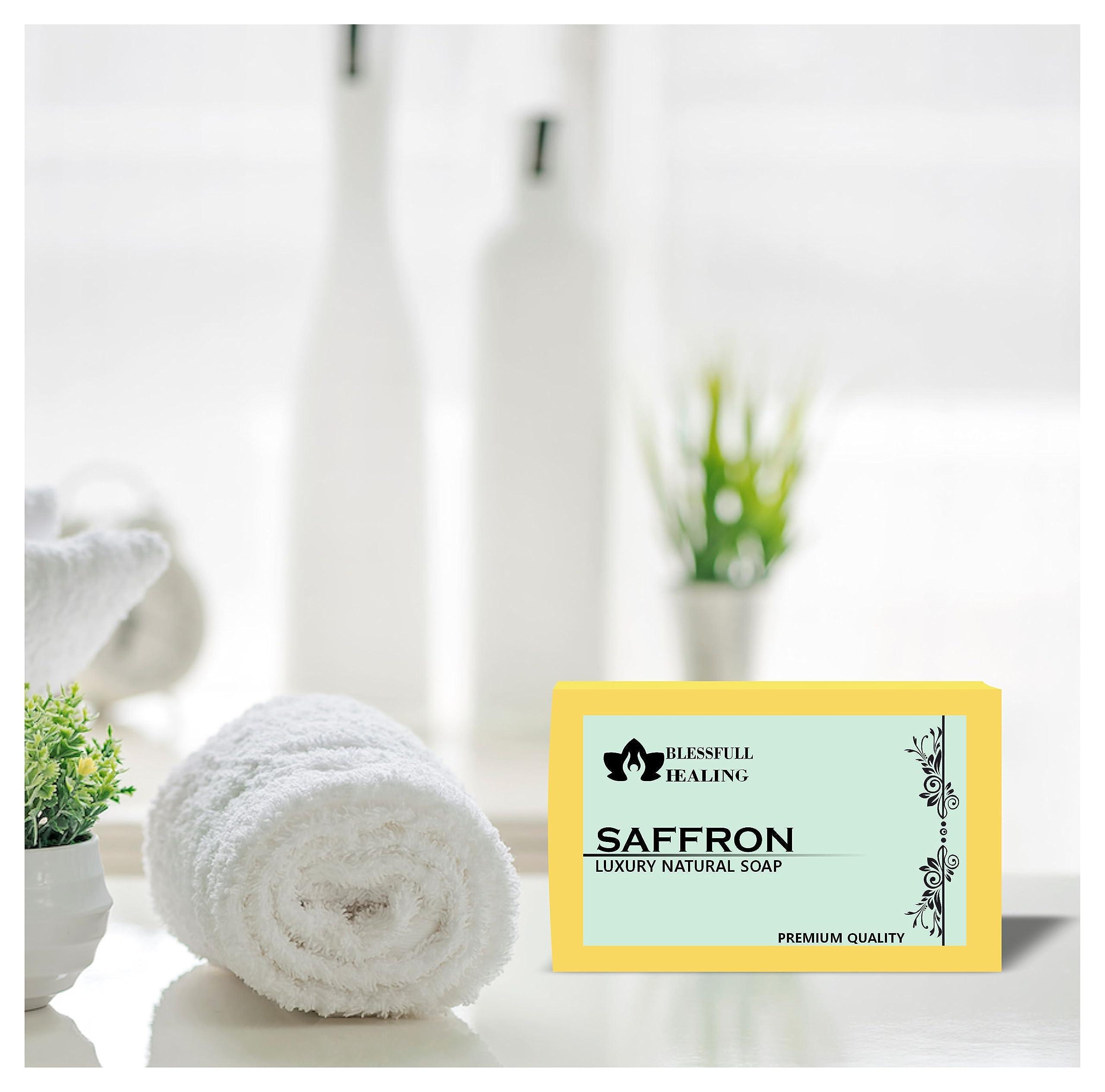 Blessfull Healing Blessfull Healing Luxury Saffron Handmade Natural Soap Bars (125 Gram / 4.4 OZ) (Pack Of 2)