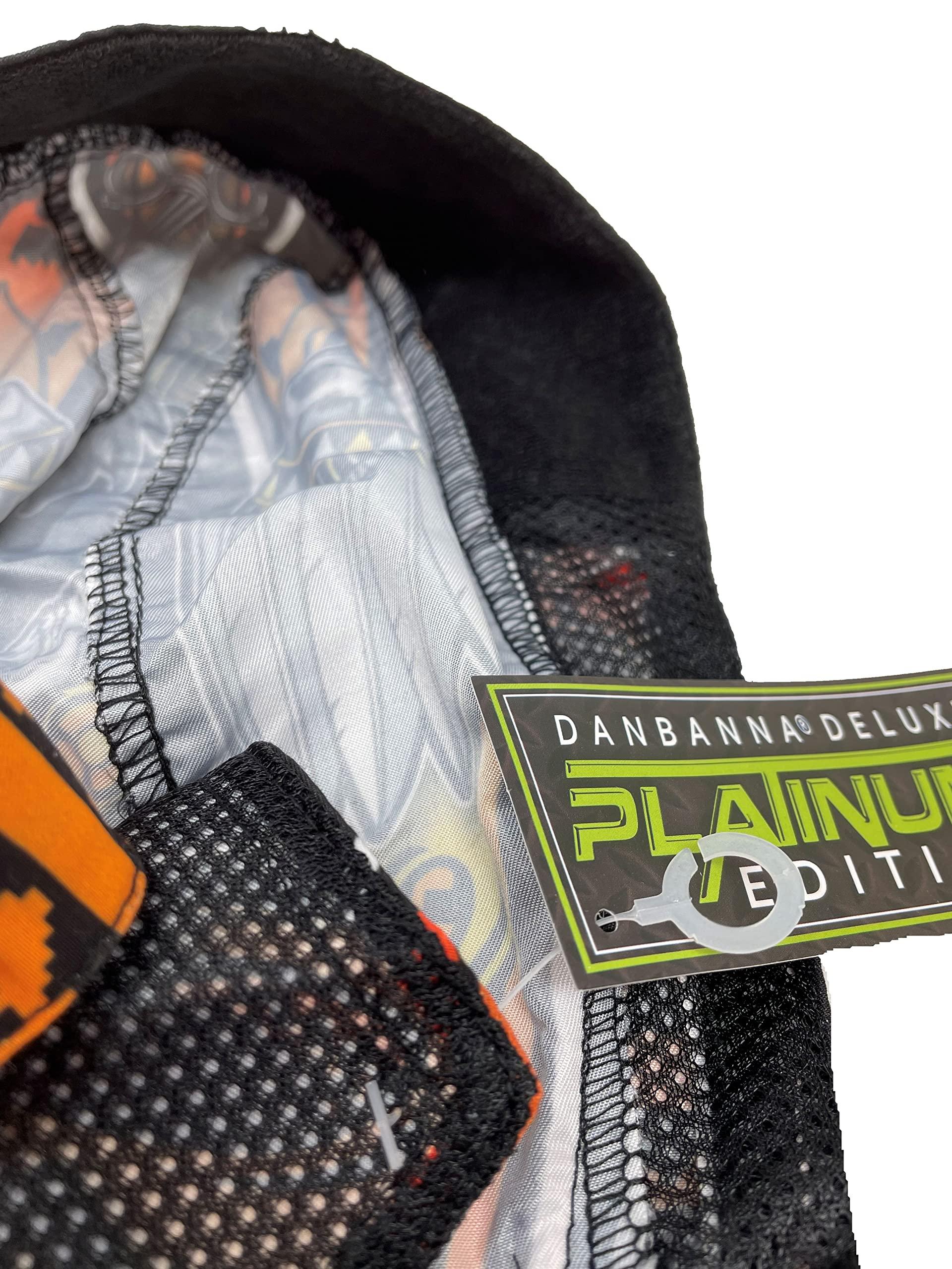 Capsmith Platinum Biker Doo Rag Durag Headwrap Black Orange Yellow Native American Indian Chief Feathers Headdress Sweatband