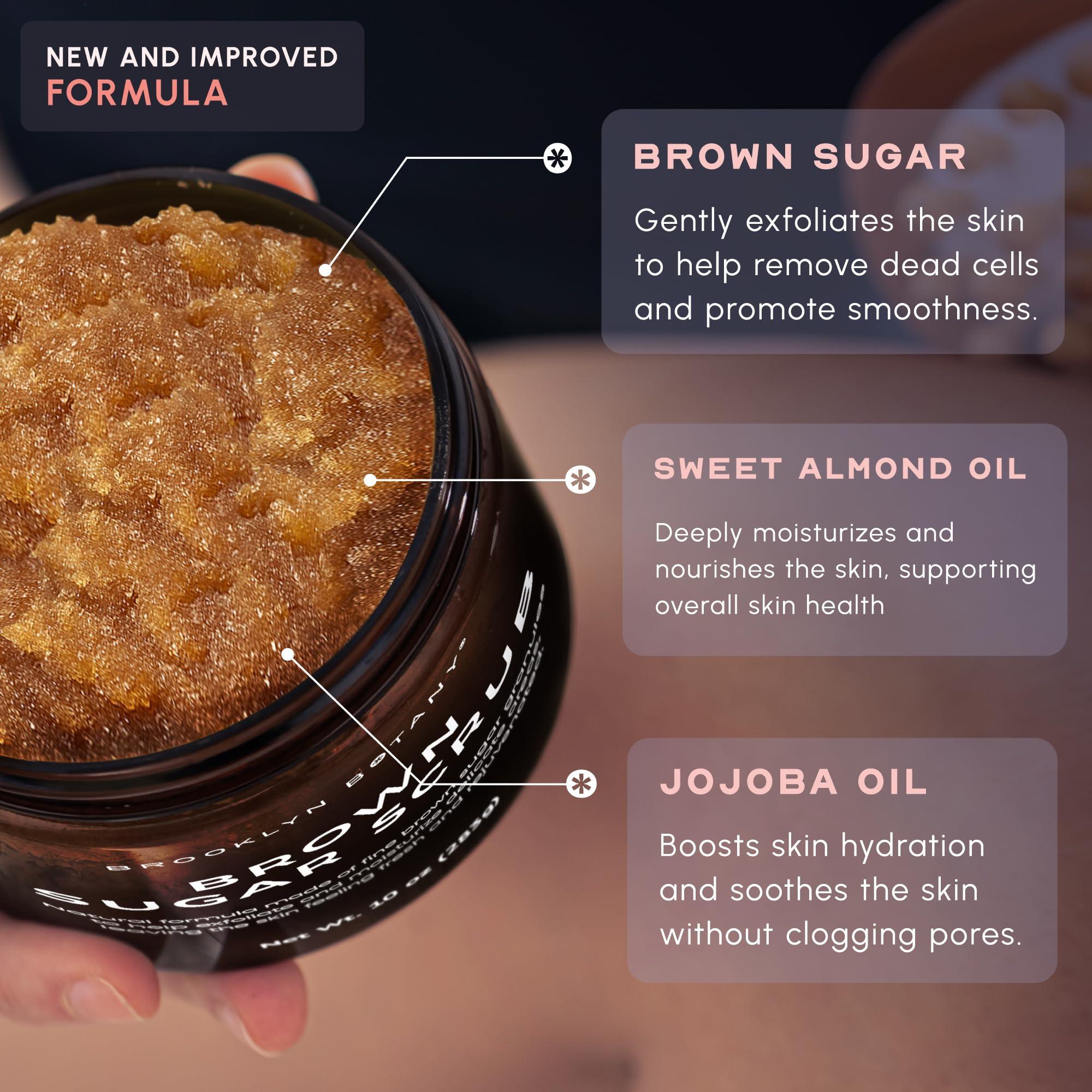 Brooklyn Botany Brooklyn Botany Brown Sugar Body Scrub - Moisturizing and Exfoliating Body, Face, Hand, Foot Scrub - Fights Acne, Fine Lines & Wrinkles, Great Gifts For Women & Men - 10 oz