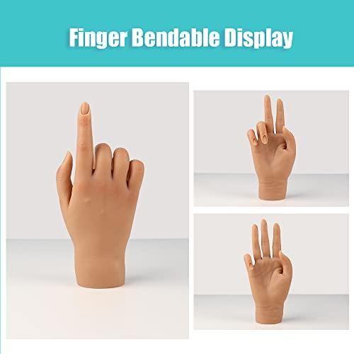 KnowU Silicone Practice Hand for Acrylic Nails,Fake Hands to Practice Fake Nails Mannequin Hand for Nails Practice and Nail Art