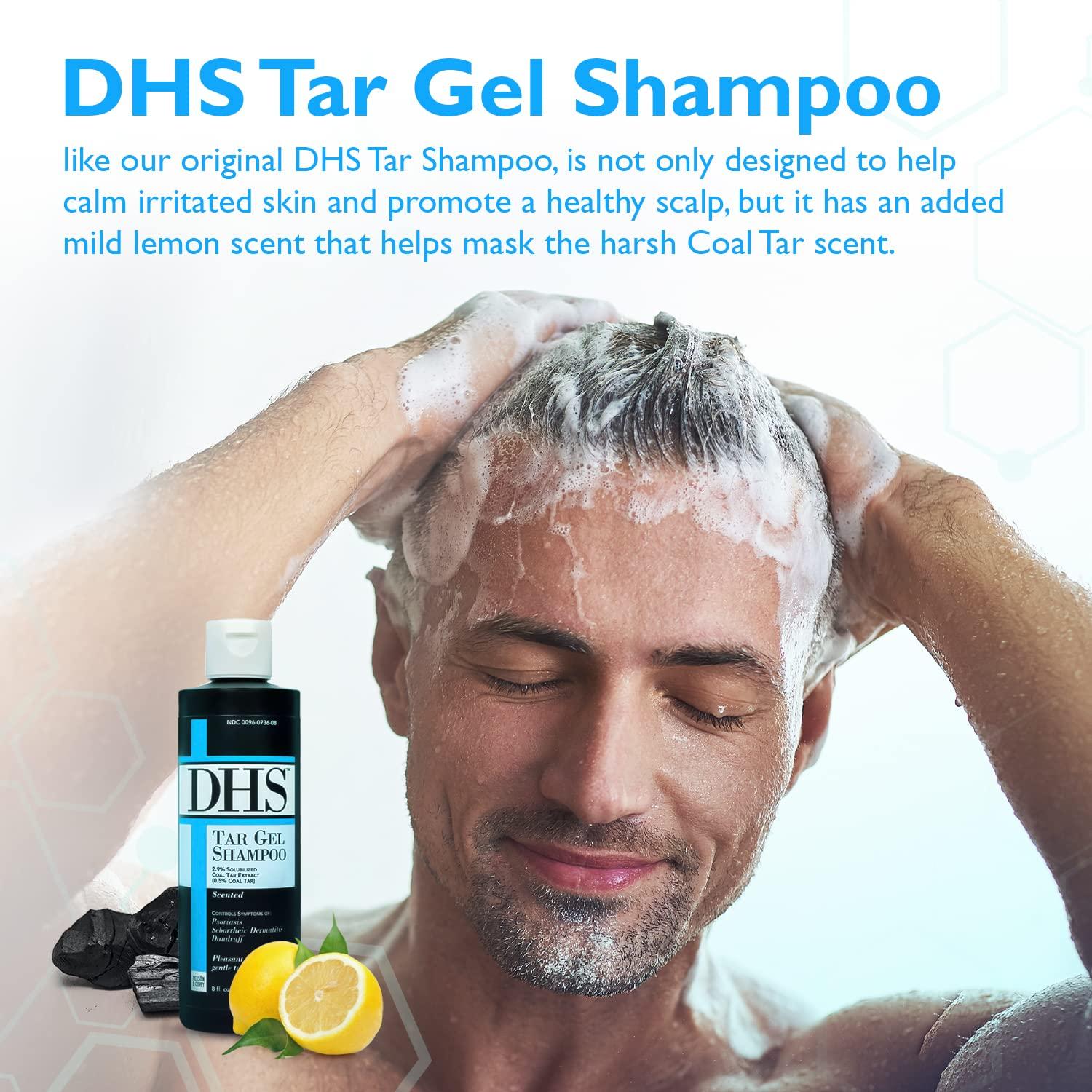 DHS DHS Person & Covey T Gel Shampoo - Anti Dandruff Shampoo, Mildly Scented Psoriasis Shampoo - 8 Fl. Oz. - Refined Coal Tar Gel Formula, Scalp Psoriasis Shampoo, Deep Cleansing Rich Lather