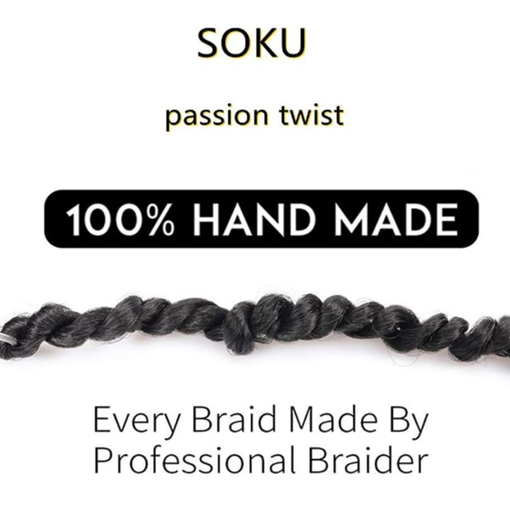 SOKU Boho Passion Twist Crochet Hair 20\" - 5 Packs Black Pre Twisted Mini Majesty Twist Curly Senegalese Dreadlocks Extensions Pre-looped Soft Locs Braids for Women Synthetic