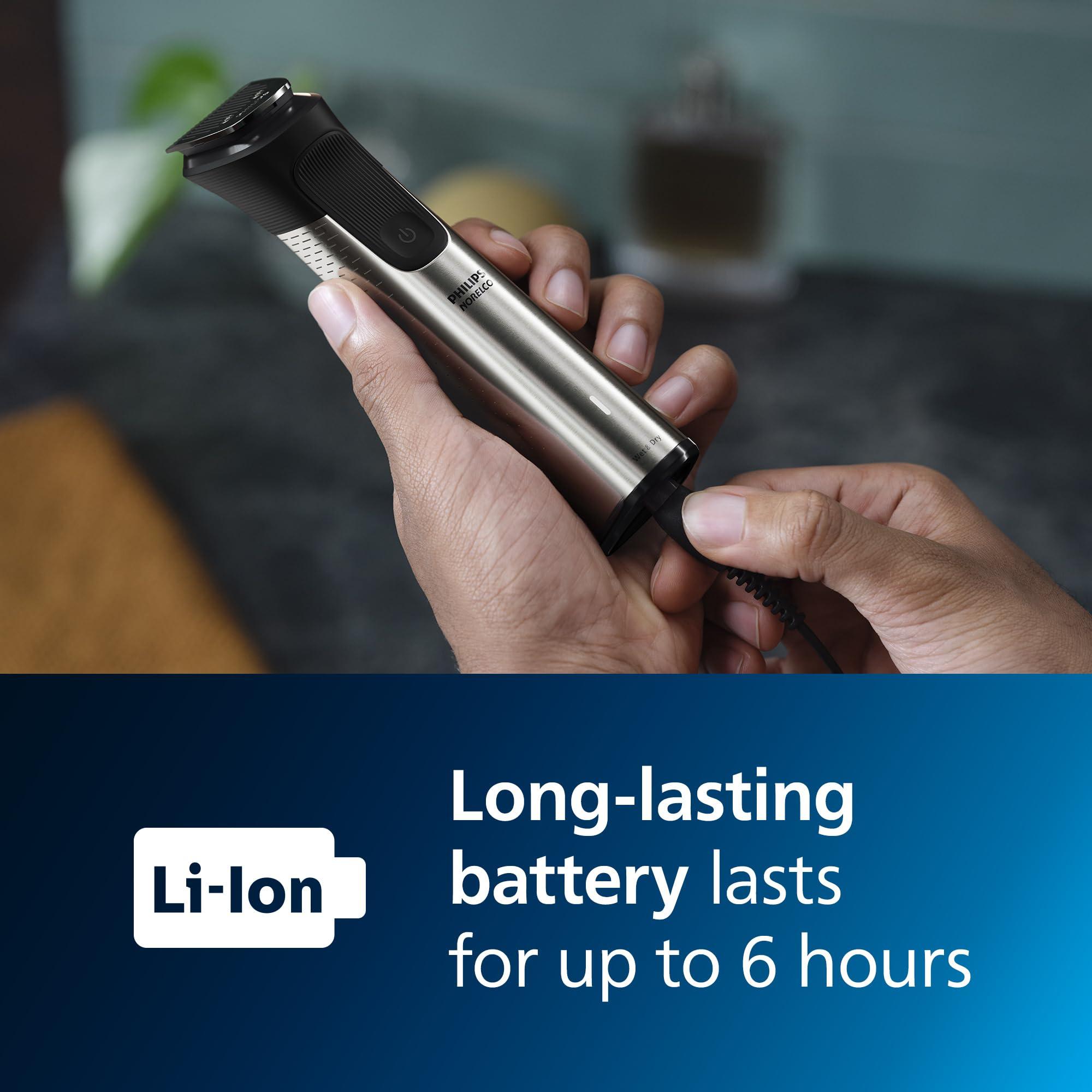 Norelco Philips Norelco Multigroom 9000 Series, All-in-One Trimmer, Beard Trimmer and Hair Clipper, 25-Piece/27-Length Men\'s Grooming Kit for Beard, Face, Nose, Ear and Body, Travel Kit, MG9522/50