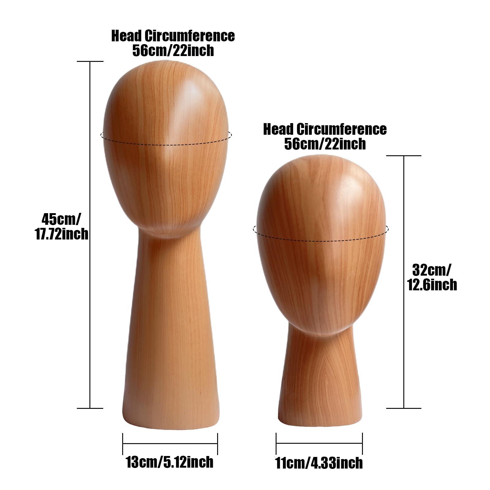 CHADWICK CHADWICK Mannequin Head Block, Hat and Wig Display Stand, Imitation Wooden Wig Head Stand, Abstract Dome Model Head, Manikin Head Hat Holder for Shop, Hair Salon, Home Decor, Durable GFRP Material