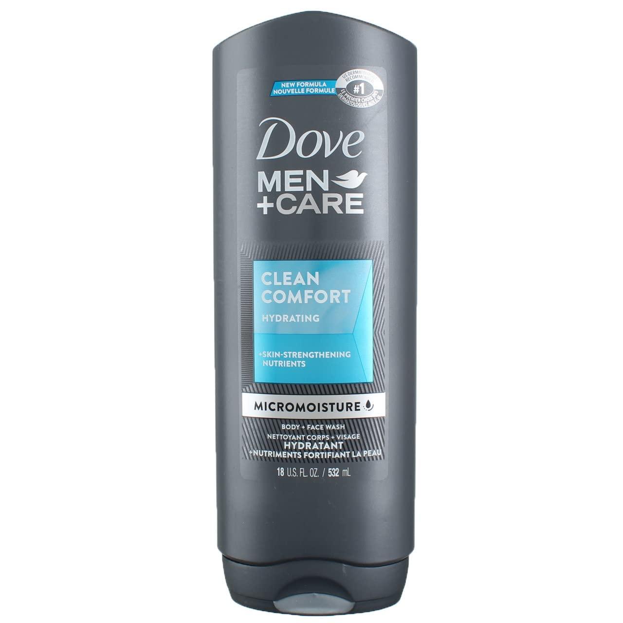 DOVE MEN + CARE DOVE MEN + CARE Body and Face Wash Clean Comfort 4 Count for Healthier and Stronger Skin & Body Wash Extra Fresh for Men\'s Skin Care Body Wash Effectively Washes Away Bacteria