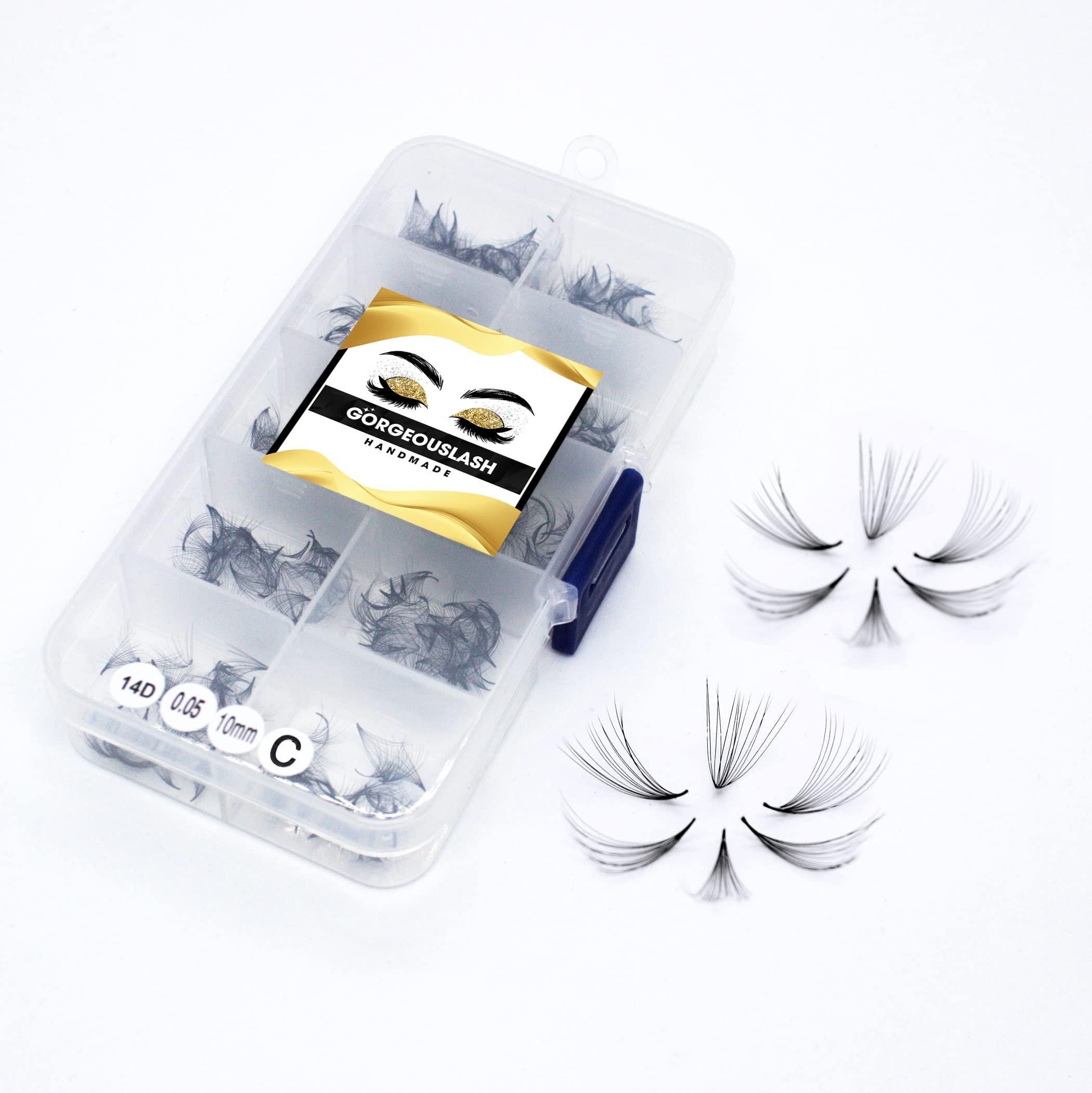 GorgeousLash 7D Lashes, 1000 Premade Volume Fans. Eyelash Extensions. Handmade! (7D 005 Curl C, 16mm)