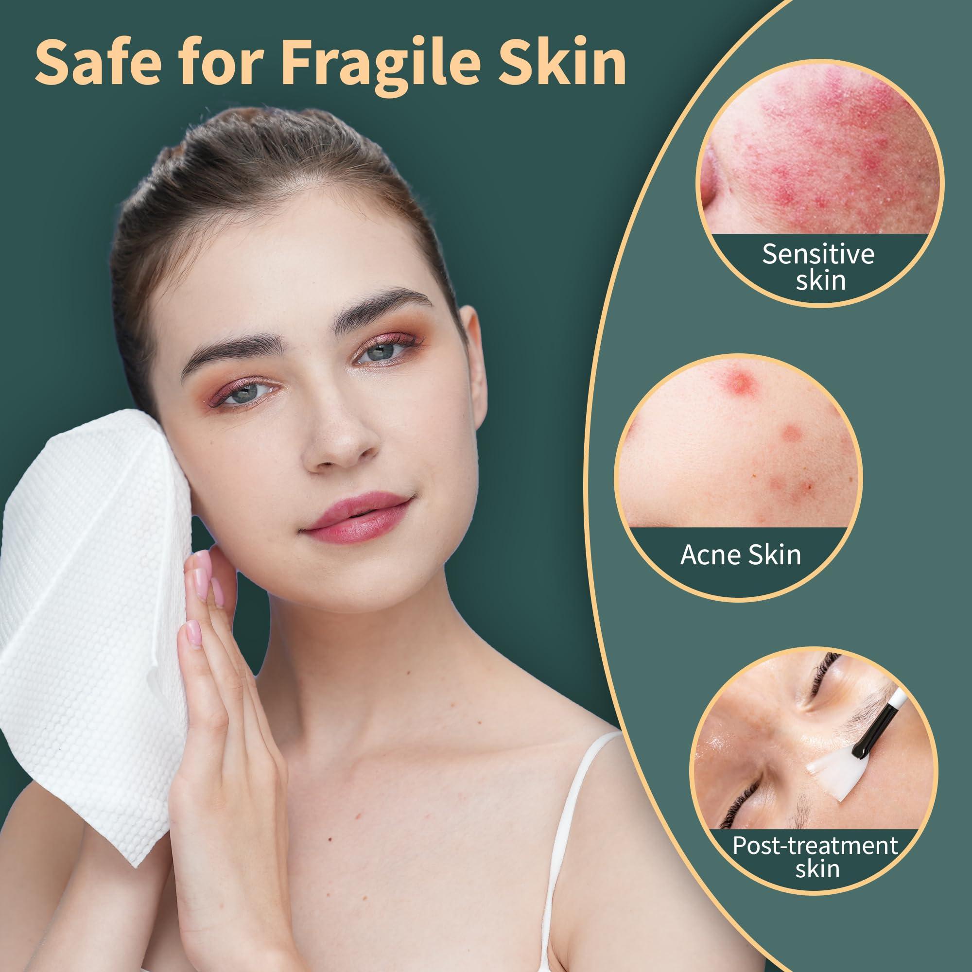 ourmed life Ourmed Life Disposable Face Towels, Clean Facial Wash Cloth without Lint, Biodegradable Cleansing Dry Wipes, Skincare and Makeup Remover Towels for Sensitive Skin (Unscented, 60 Count, Pack of 1)