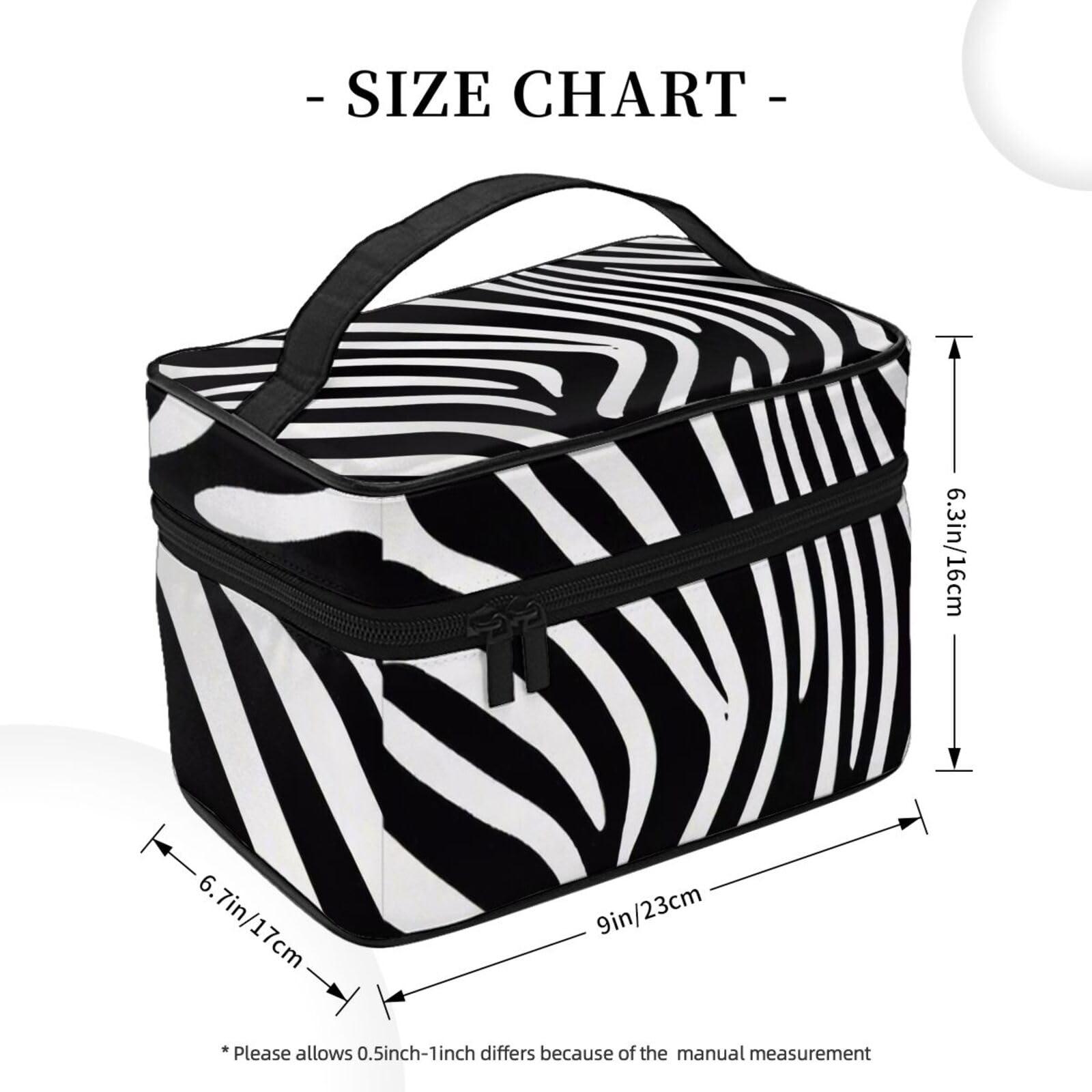 QASDFGHR QASDFGHR Small Striking Zebra Print Makeup Bag,Travel Cosmetic Bag with Zipper for Women Square Make Up Bags Organizer
