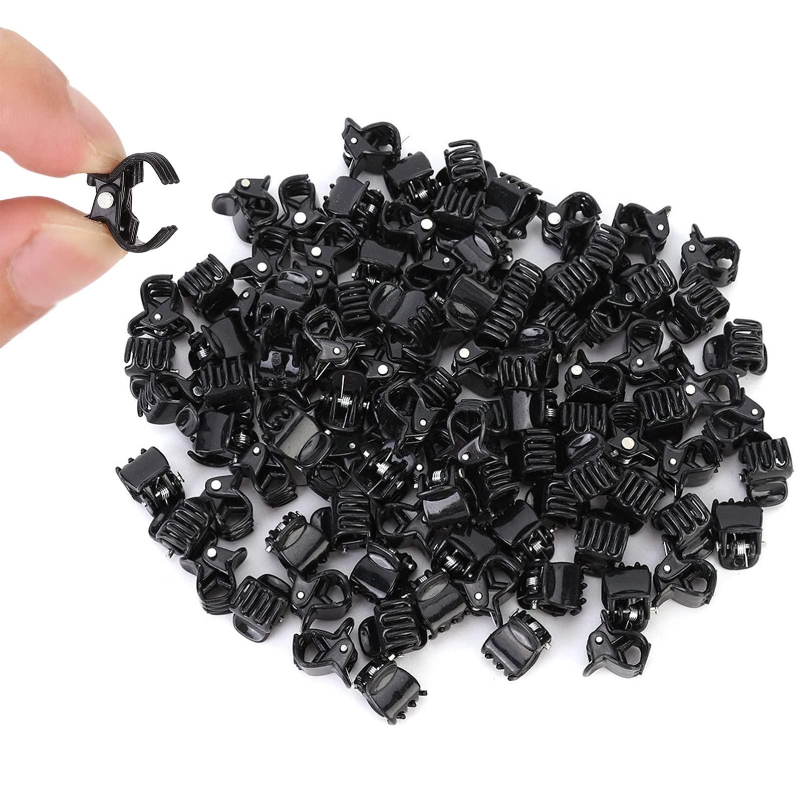plplaaobo mini hair clipsHair Claw Clips, 100PCS Black Hair Clips, Mini Plastic Small Claws Hair Clip Non Slip Clamps Stylish Jaw Clips Hair Clamps Hair Accessories for Girls and Women