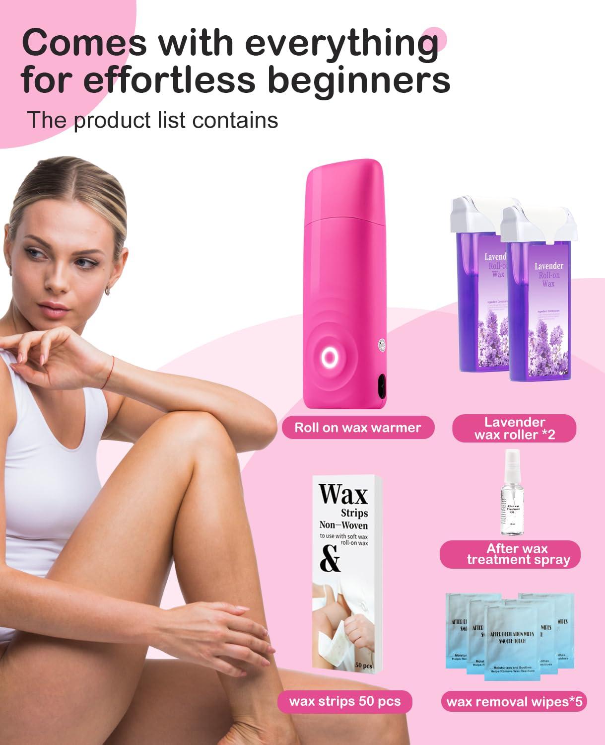 WaxPro Smart Roll on Wax Kit, Wax Roller Kit for Hair Removal,Waxing Kit at Home, Easy Waxing Kit for Women and Men, Suitable for Beginners Waxing at Home