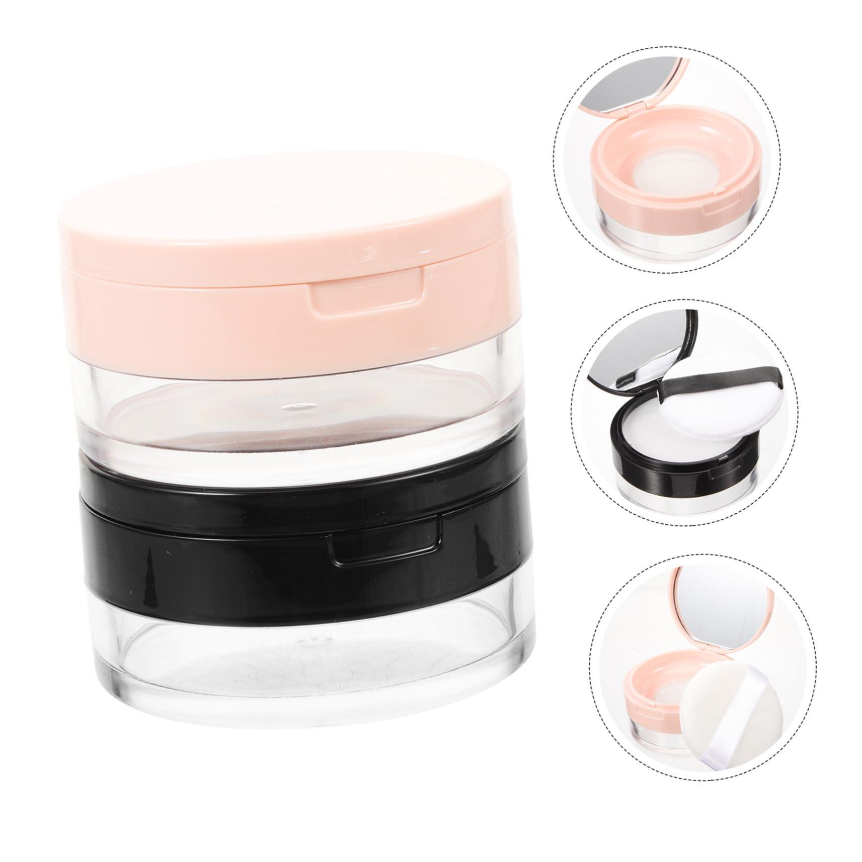 WOONEKY WOONEKY Empty Powder Box Small Powder Container for Body Powder Makeup Powder Refillable Travel Accessory