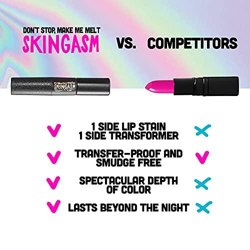 SKINGASM SKINGASM All Nighter Lip Stain & Lip Transformer- A Cruelty-Free Dual-Sided Matte Lipstick and Lip Gloss - Long Lasting Lipstick & Prismatic Shine - Kiss-Proof Color (Flirt It UP (Pink))
