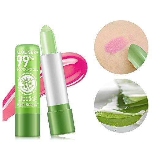 DEERWIN Aloe Vera Change Color Lipstick- 3 Pack Nutritious Moisturizer Lip Balm Temperature Color Chaning Waterproof Long Lasting Lip Gloss Balms